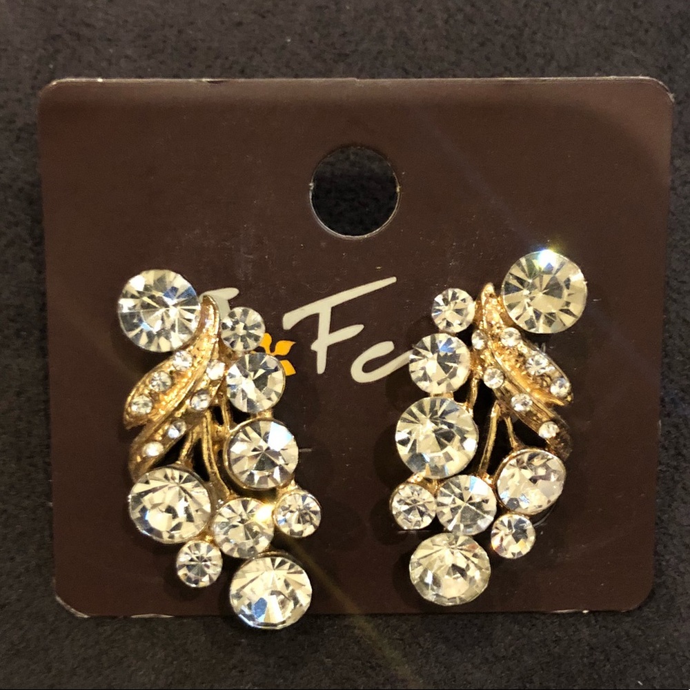 NWT Gold Gem Earrings